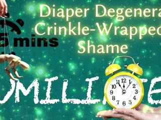 Goddess Misha Goldy: Shamestream: Diaper degenerate - Crinkle-shame में लपेटा गया