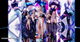 3D-Hentai Games: Everglow - Dun dun nackter tanz Ahri, Akali, evelynn, Kaisa, Seraphine 3D...