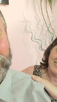 Young stepdaughter catches old adoptive parents having sex and she participates too