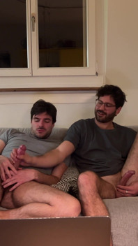 Straight Friend Helps Gay Bro Jerking off