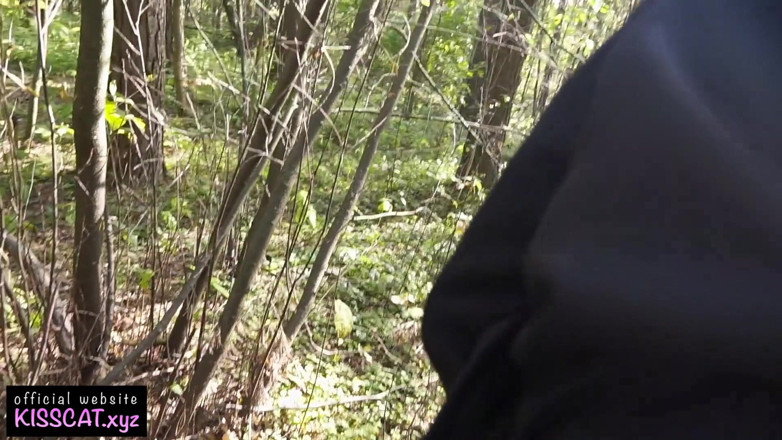 KissCat: Outdoor fucked pretty woman in park for phone number