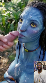 Cum Covered Avatar Waifu Gets Cum Drizzled All on Her Slutty Na’vi Ass Tongue