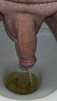 Male Peeing Into the Toilet