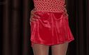 Shiny teens: Stoking putih mengkilap 846 4k dan rose velvet minidress