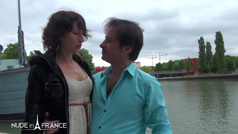 Nude in France: Casting in the street of a pretty brunette getting hard...