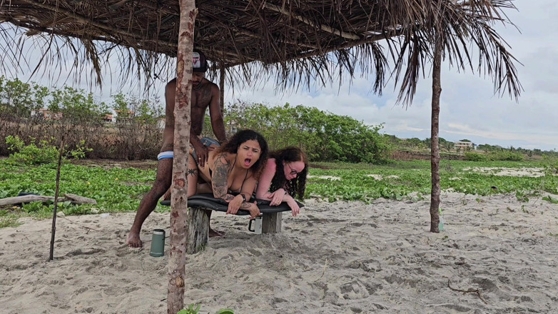 Lorrany exotica: Riding Two Tight Little Asses on the Beach in Salvador
