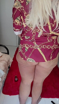 Wearing a Little Dress and String Bikini Bottoms, Leaving a Little Cum in My Panties at the End