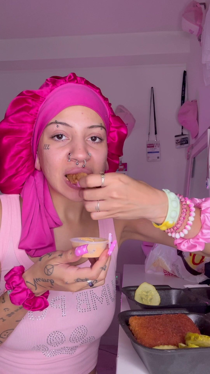 Nali Marie: Spicy Food Mukbang Overeating Facestuffing Petite Girl Eating Hot Food...