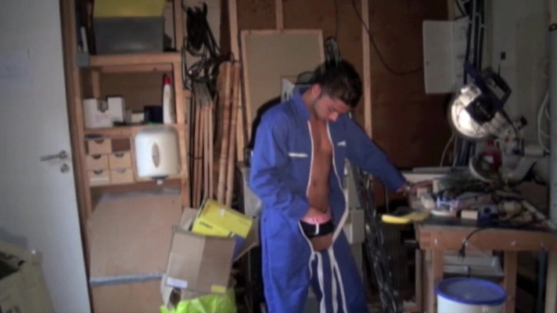 Straight fucking boy in uniform: Latino twink fucking his boss at work