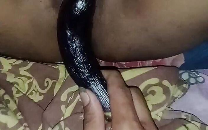 Wife amateur big boobs: Eggplant Pussy Masturbation