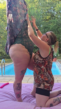Burning Lesbian Duo with Maureen: Dildos, Oil and Pleasure Under My Boyfriend's Eyes