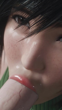 Yuffie Kisaragi อมควยใหญ่เลอะเทอะ - แอนิเมชั่น 3 มิติเลอะเทอะลึกและเลอะเทอะ