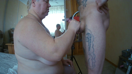 Zona901: Fingering my cock and cum on her big tits