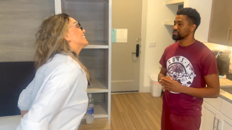 Darrenblazeent: Latina MILF Karla Gets a Noise Complaint and Gets BBC