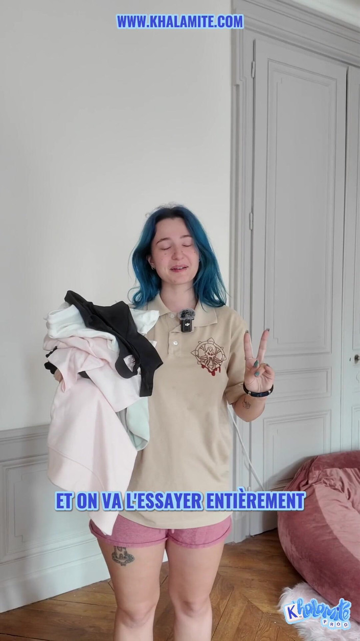 Khalamite: Zkouším moje nové sportovní oblečení - francouzská sexy zkouška