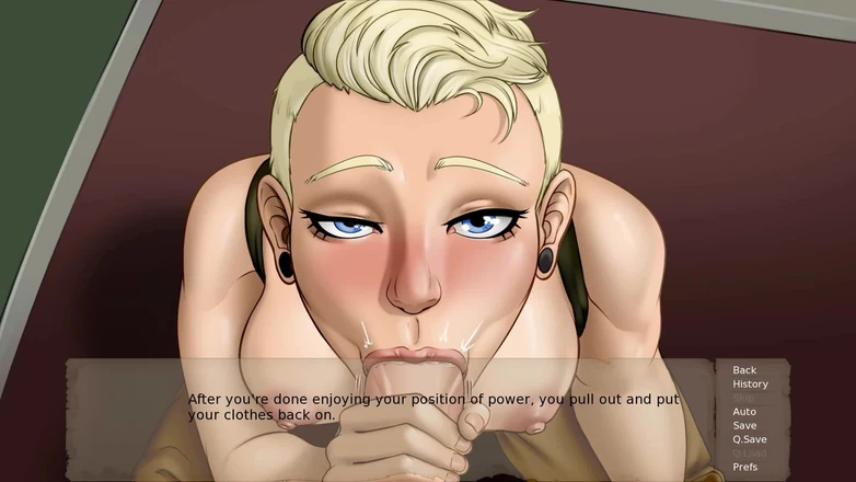 Dirty GamesXxX: Shelter: Horny Blondie with Short Hair Blowjob Deepthroat and Cum...