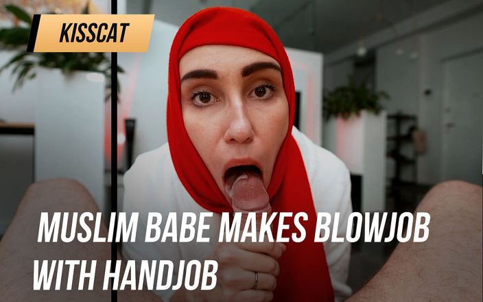 Kisscat: Muslimisches schätzchen macht blowjob mit handjob