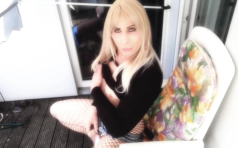 Horny Shemale Cum on the Balcony (Ts Daniela Star)