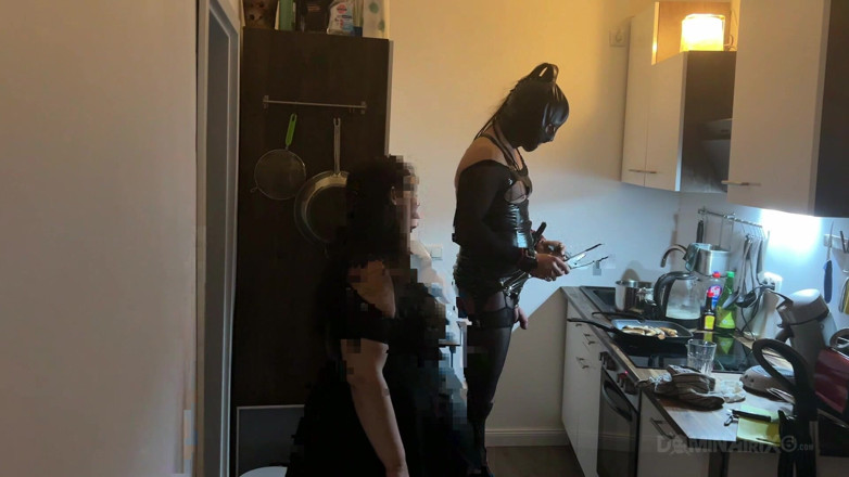 LadyPam: Dominant MILF Stretches Latex Sub's Ass Wide in Kitchen
