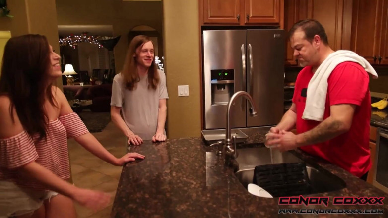 Horny Household: Getting in a Quick Fuck While Stepdad's Away