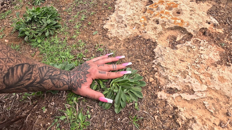 EroticOnlyClips: Outdoor Cliff Fisting Gape - Tattooed Slut Stretched Wide Open