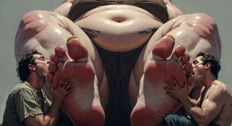 YOUR BEST FANTASY: SSBBW padrona adorazione del piede - due schiavi che si puliscno...