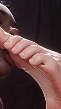 บําเรอเท้าต่างเชื้อชาติ - ทาสสาวผิวดําเสิร์ฟเท้าราชินีผมบลอนด์