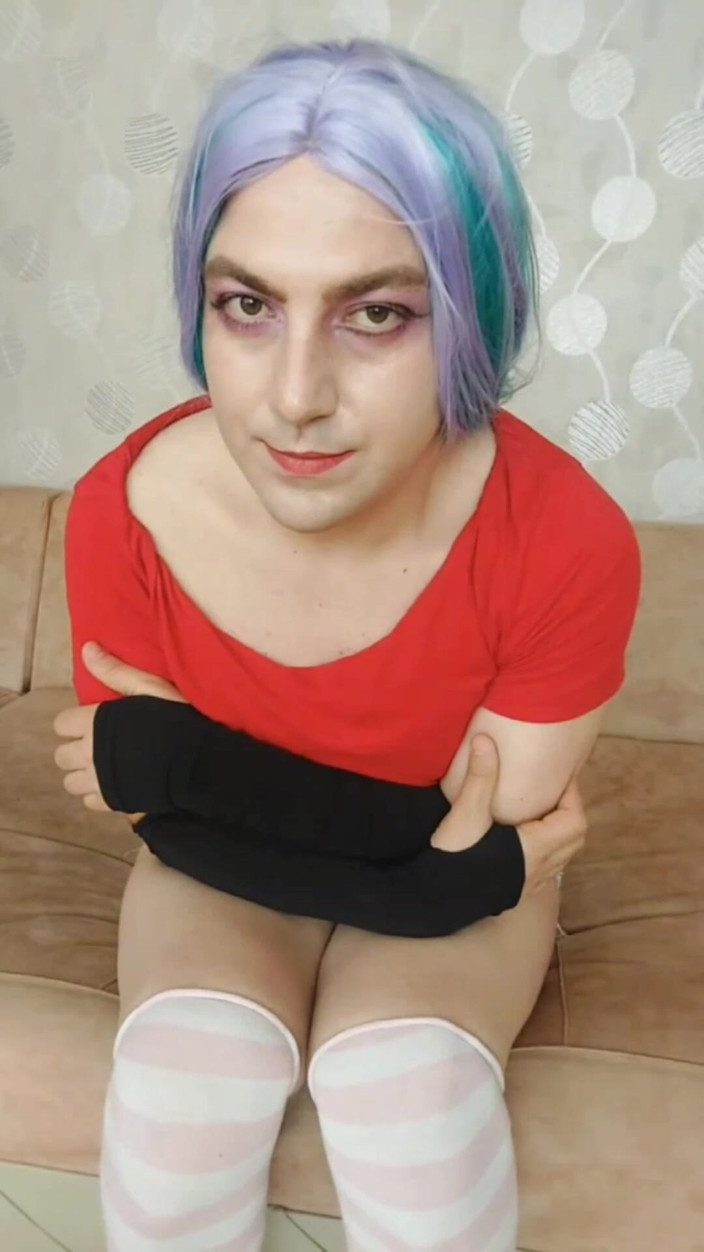 Kitty_Cross: Vaquera colorido atuendo dulce crossdresser