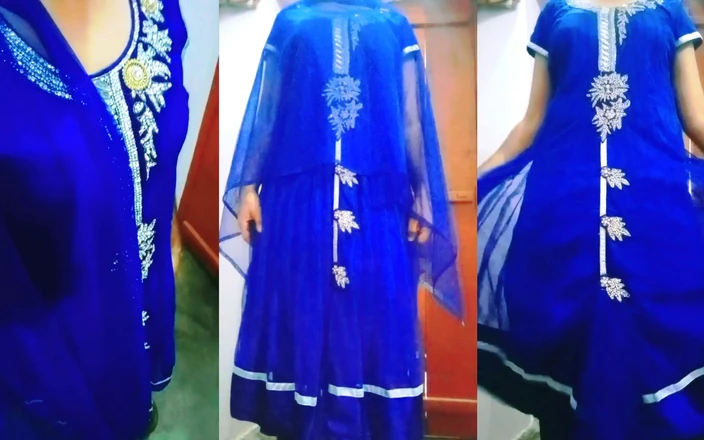 Gaurisissy: インドのゲイ女装者ガウリシシートリプルx セックス in ブルー レハンガ