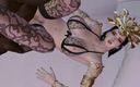 X Hentai: Medusa Queen трахает большой черный член и соседку, часть 03 - 3D анимация 263