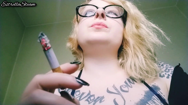 Estrella Steam: Blonde smokes a cigarette NO AUDIO