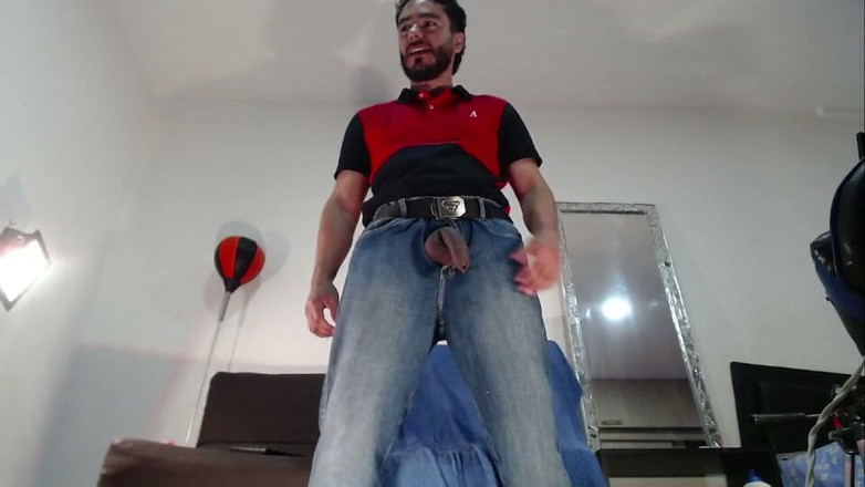 Tommhot: Jeans, Dick Out, and Masturbation with Food