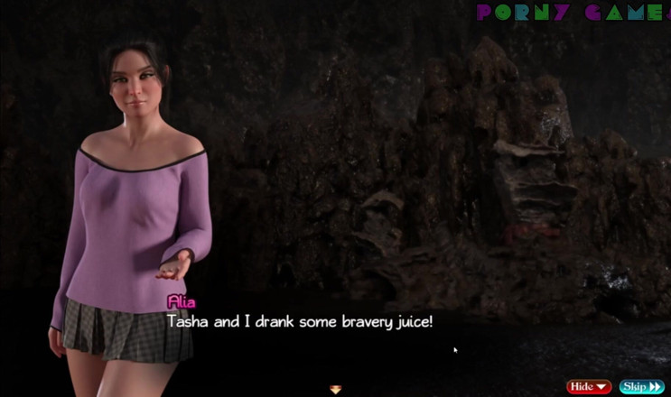 Porny Games: Comoara lui Nadia - Sex în trei într-o peșteră (2/4)