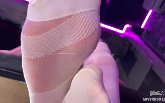 Mistress Legs: Under the Feet of the Mistress in White Pantyhose on...