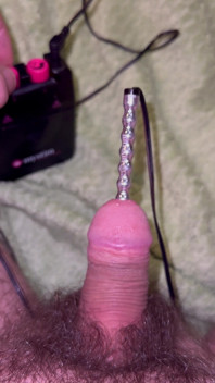 Extra Uretral Stimulation with Beaded Sound Deep in My Cock