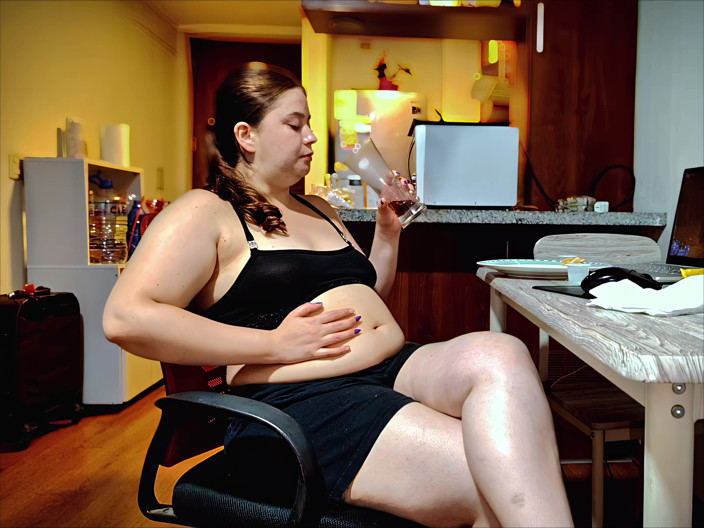Nicole Passat: Sesión de relleno de vientre de hamburguesa de Nicole