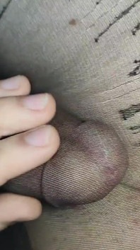 Rubbing My Huge Dick in Stepsister's Beautiful Black Pantyhose with a Pattern