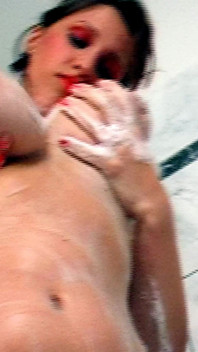 Bea Summer bathing in red