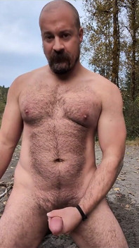 Milking a Load on a Beach in the Woods