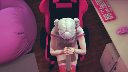 Waifu club 3D: Gamermeisje dat voor het eerst echte pik aanraakt