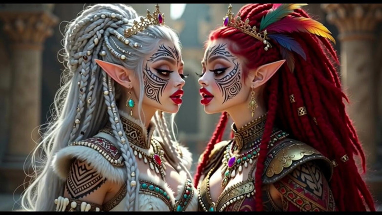 Hot girl dancing: Beautiful Elves Princess Kissing, Ai Animation