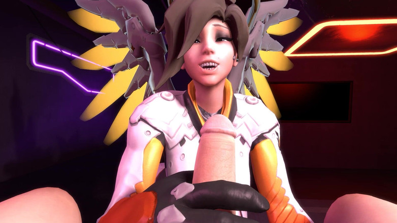 Wraith ward: Mercy succhia il cazzo in ginocchio in una parodia pov...