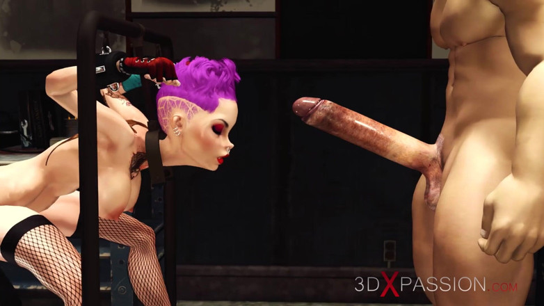 3dxpassion-transgender: Cyberpunk-sex mit einem super heißen sexy mädchen! Fickmaschine, BDSm, hardcore
