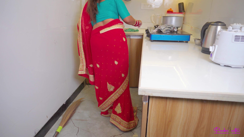 pinki_cute: After Suhagrat- Newly Married Pinki Bhabhi Stripping Saree in Bathroom,...