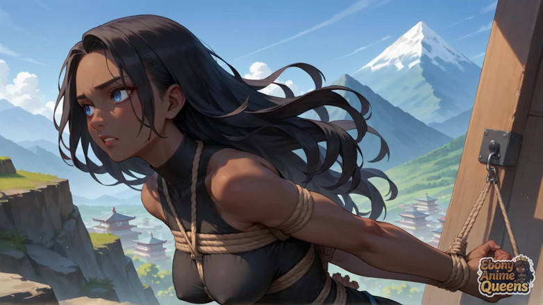 Ebony Anime Queens: Ratu memuakkan nyepong kontol sampai tenggorokan di langit gunung dalam...