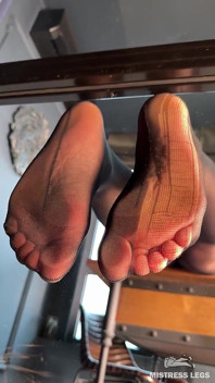 Watch Me Tease You with My Ripped Nylon Feet Through the Glass