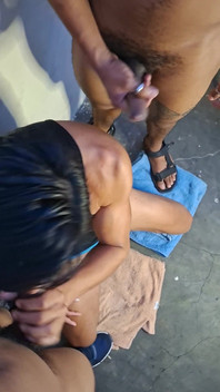 We Made Him Suck Two Brunette Dicks