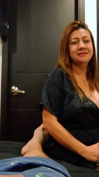 Curvy Latina MILF Best Friend, Porn Actress Cabalgada and Cum in Mouth, POV Real Homemade