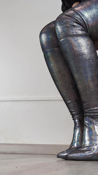 Shoeplay dan berjalan di dalam kasut tumit tinggi holo high heel (koleksi kasut) - Dame Olga 4k (718)