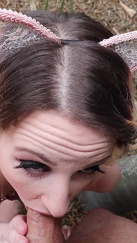Kitty sucks cock